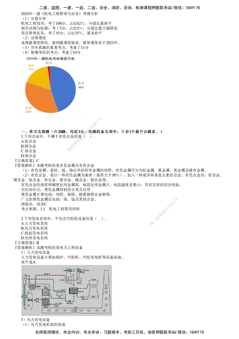 第01讲　2024年《机电》试题（一）_2026年一级建造师_2026年一建机电_2025年一建机电SVIP_03-习题精析✿实战特训✿模考通关_33-机电《真题解析班》名师JG_2024年《机电》试题