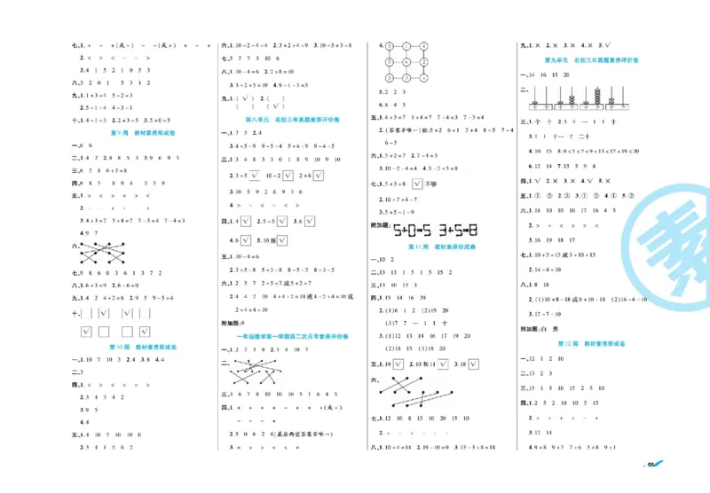 《做对题》核心素养卷-数学1年级上册（SJ）_一年级上下册资料_小学一年级学习资料-25年更新版_1-03、小学一年级数学上册_苏教版_10、电子书籍