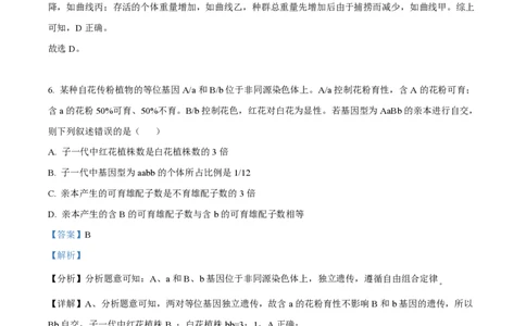 2022年高考生物试卷（全国甲卷）（解析卷）_生物历年高考真题_新&middot;PDF版2008-2025&middot;高考生物真题_生物（按省份分类）2008-2025_2008-2024&middot;（广西）生物高考真题