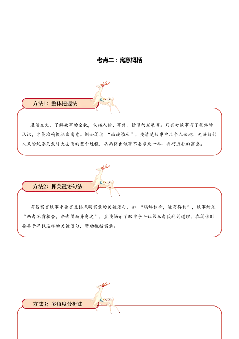 专题1.1寓言故事考点二寓意概括小古文阅读专项训练（教师版）-15页_一年级语文上册（统编版）_小古文_2025年春季温暖升级版