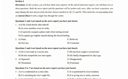 大学英语四级考试2024年6月真题第二套_大学英语四级+六级_四级真题_四级真题_2024年06月CET4题+解+音频_2024年06月CET4_2024年6月四级真题-原题_扫描版