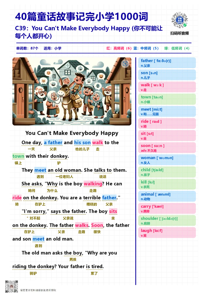 40篇短文记完小学1000核心词汇文章_Password_Removed_一年级上下册资料_一年级上册小红书同款资料_一年级(1)