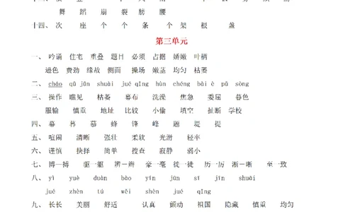 （参考答案）四（上）期末语文同步单元字词.字形.字音字义专项_上册_四（上）语文期末专项练习文件夹