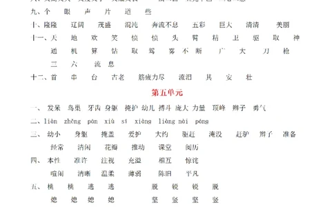 （参考答案）四（上）期末语文同步单元字词.字形.字音字义专项_上册_四（上）语文期末专项练习文件夹