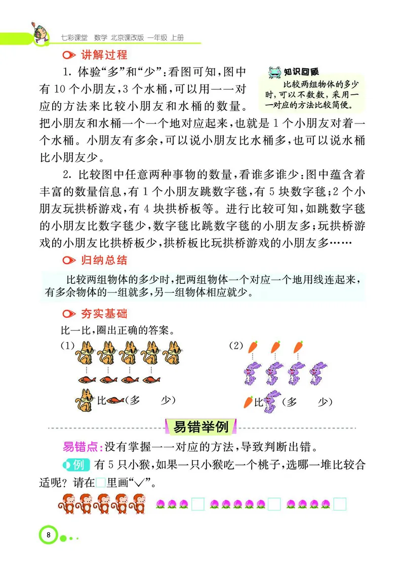 《七彩课堂》BJ版1a_一年级上下册资料_小学一年级学习资料-25年更新版_1-03、小学一年级数学上册_北京课改版_10、电子书籍