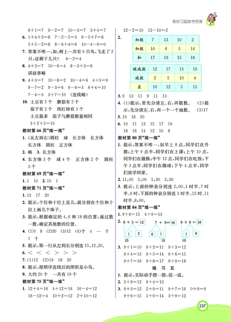 《七彩课堂》BJ版1a_一年级上下册资料_小学一年级学习资料-25年更新版_1-03、小学一年级数学上册_北京课改版_10、电子书籍