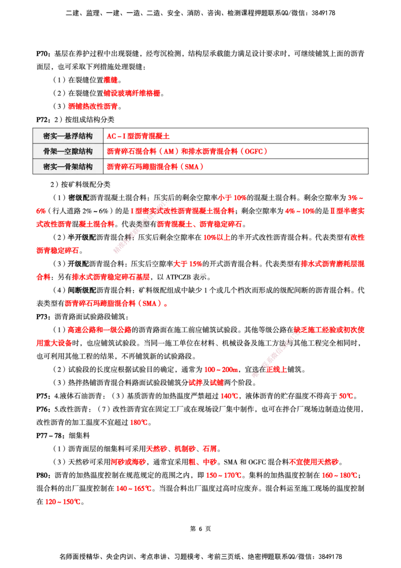 WG-公路-考前划书_2026年一级建造师_2026年一建公路_2025年一建公路SVIP_05-考前密训✿央企特训✿机构普押_33-公路《考前画书》WG