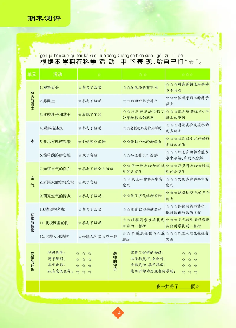 苏教版1年级科学下册活动手册_全部版本&bull;小学科学电子课本_苏教版小学科学电子课本
