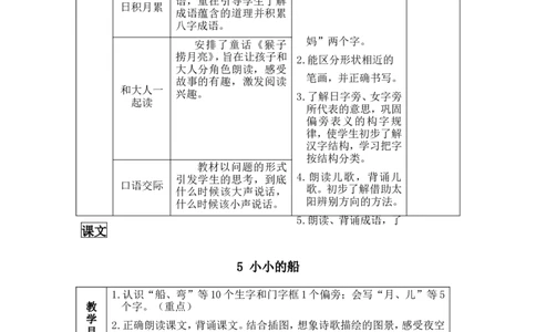 5小小的船（教案）_一年级语文上册（统编版）_全套教学资源_课件教案2_语文1年级上册Word版教案