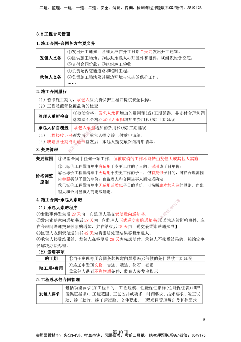 天成密训&mdash;&mdash;讲义合集_2026年一级建造师_2026年一建管理_2025年一建管理SVIP_04-冲刺串讲✿考点强化✿小灶集训_55-管理《考前天成密训》杨彬HX_讲义