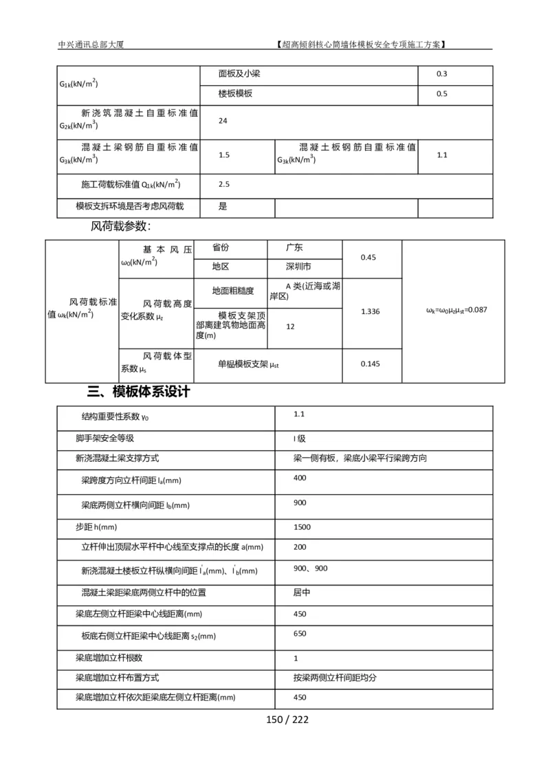 中兴通讯总部大厦项目-超高倾斜核心筒墙体模架安全专项施工方案_2021-2023年优秀施组方案_施工方案_中兴通讯总部大厦项目-超高倾斜核心筒墙体模架安全专项施工方案_01施工方案