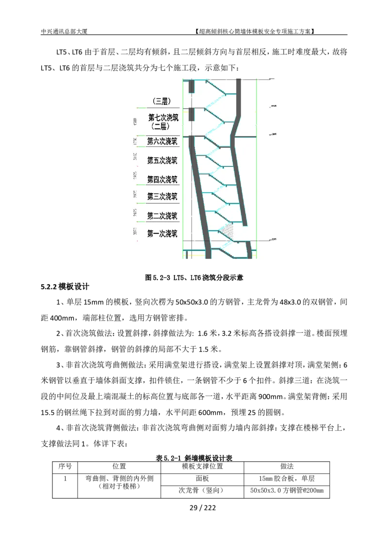中兴通讯总部大厦项目-超高倾斜核心筒墙体模架安全专项施工方案_2021-2023年优秀施组方案_施工方案_中兴通讯总部大厦项目-超高倾斜核心筒墙体模架安全专项施工方案_01施工方案