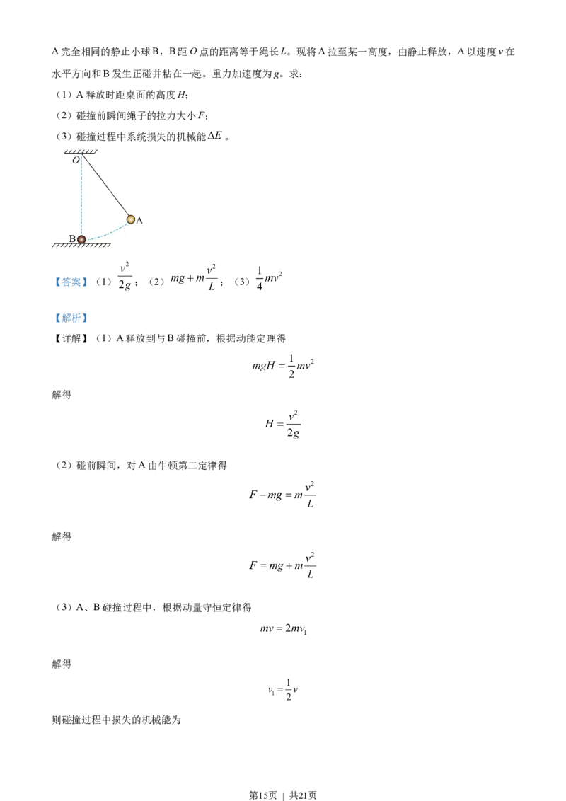 2023年高考物理试卷（北京）（解析卷）_物理历年高考真题_新&middot;Word版2008-2025&middot;高考物理真题_物理（按省份分类）2008-2025_2008-2025&middot;（北京）物理高考真题