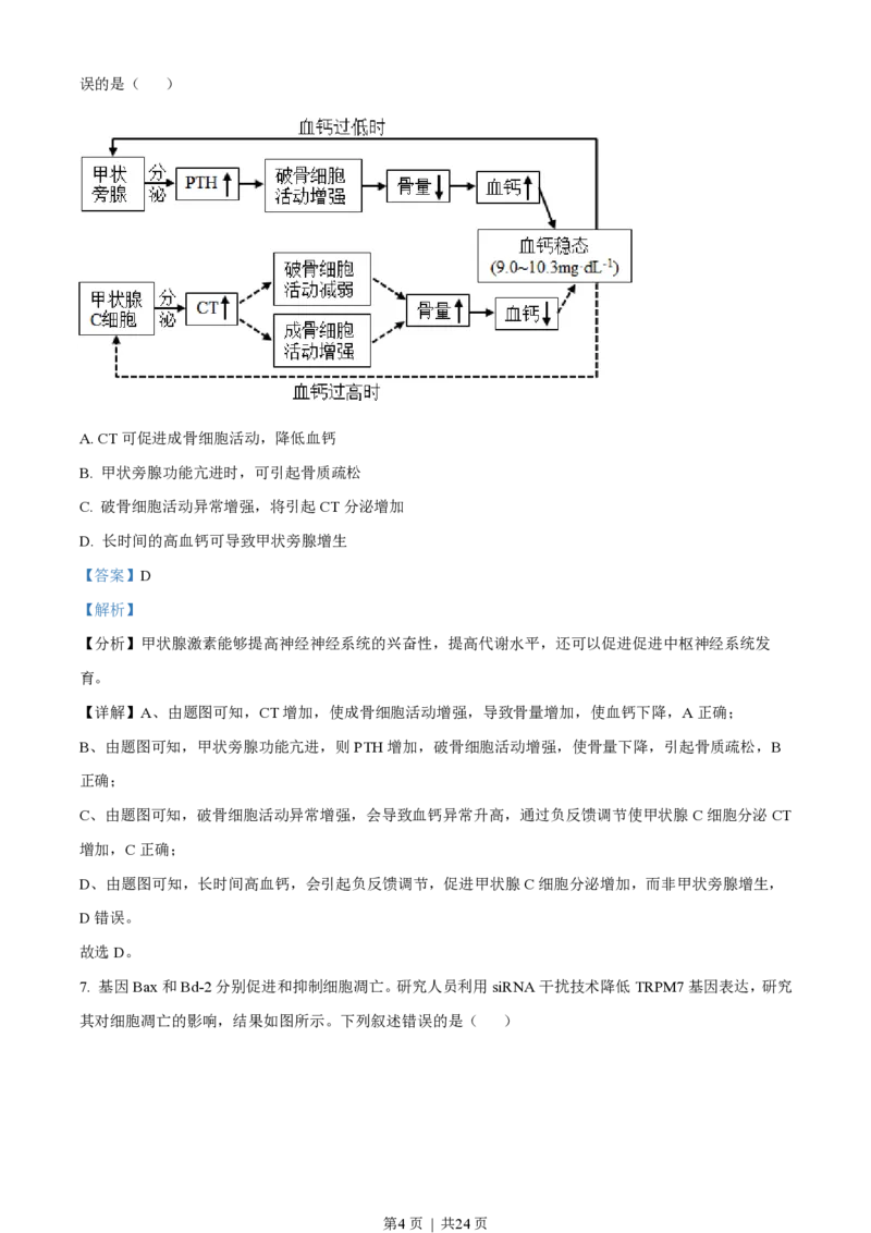 2023年高考生物试卷（湖南）（解析卷）_生物历年高考真题_新&middot;PDF版2008-2025&middot;高考生物真题_生物（按试卷类型分类）2008-2025_自主命题卷&middot;生物（2008-2025）_湖南自主命题&middot;生物（2021-2025）