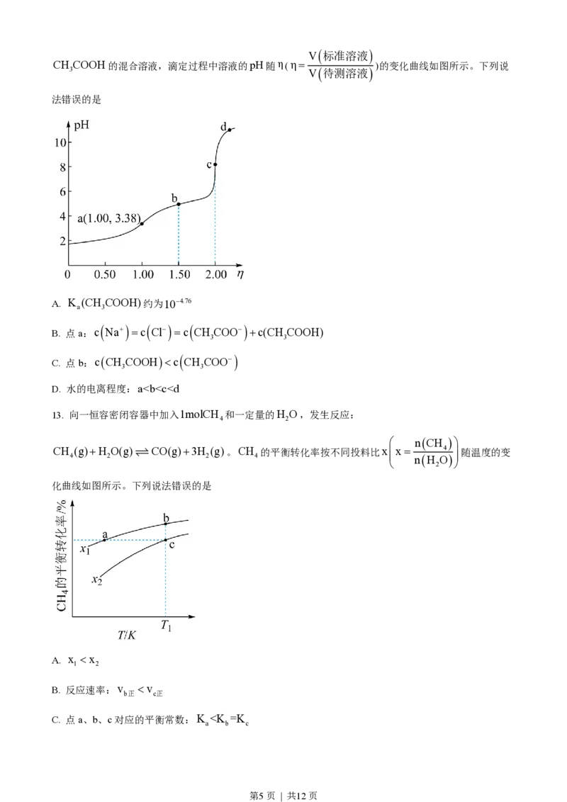 2023年高考化学试卷（湖南）（空白卷）_历年高考真题合集_化学历年高考真题_新&middot;PDF版2008-2025&middot;高考化学真题_化学（按省份分类）2008-2025_2008-2025&middot;（湖南）化学高考真题