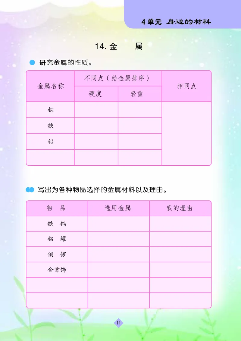 苏教版3年级科学下册活动手册_全部版本&bull;小学科学电子课本_苏教版小学科学电子课本