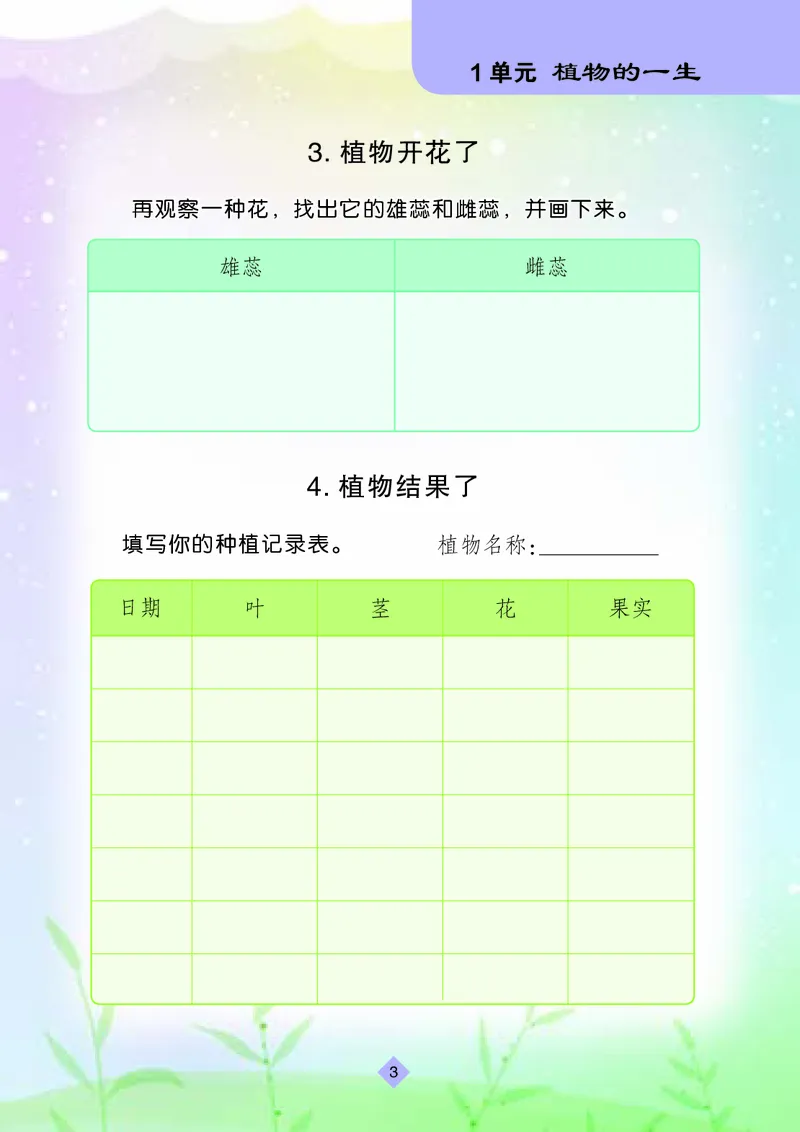苏教版3年级科学下册活动手册_全部版本&bull;小学科学电子课本_苏教版小学科学电子课本