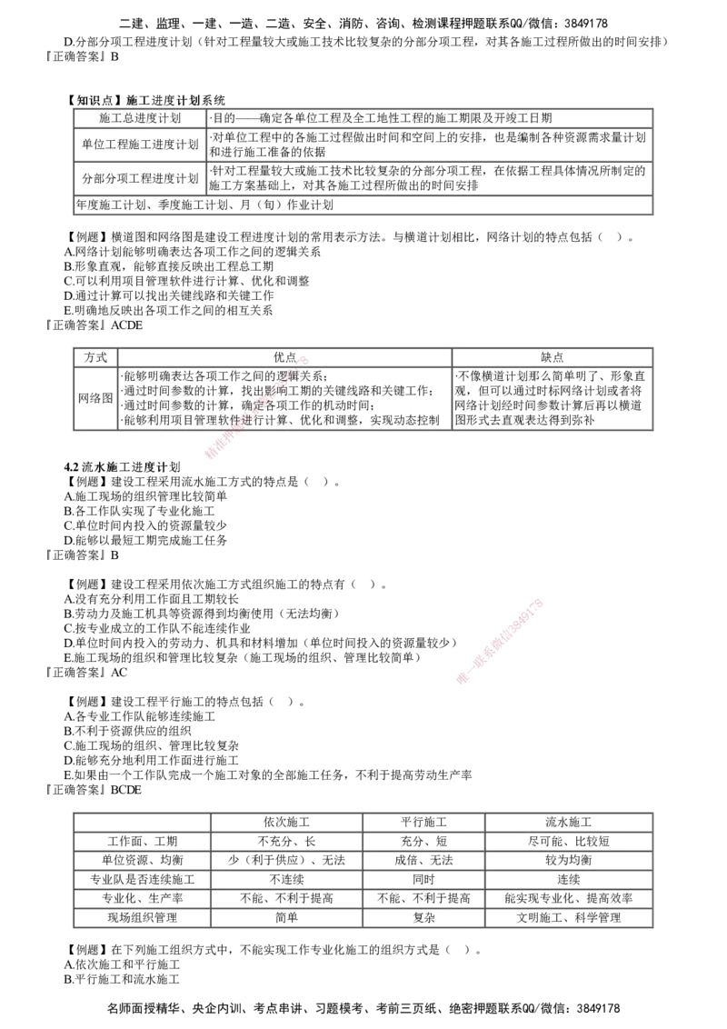 第01讲　工程进度影响因素与进度计划系统、流水施工进度计划_2026年一级建造师_2026年一建管理_2025年一建管理SVIP_03-习题精析✿实战特训✿模考通关_第四章　建设工程进度管理