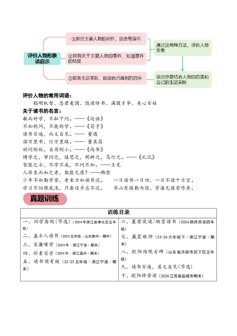 专题6勤学苦读小学语文小古文专项训练（教师版）-22页_一年级语文上册（统编版）_小古文_2024年秋季念念不忘版