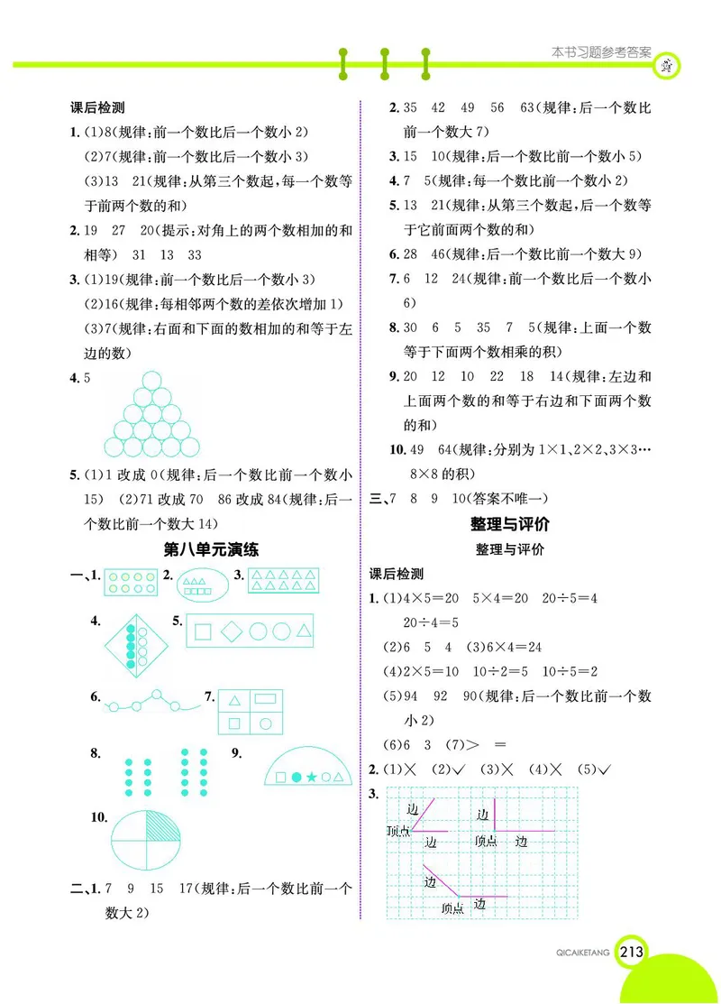 《七彩课堂》数学2年级上册（JJ）_二年级上下册资料_小学二年级学习资料-25年更新版_2-03、小学二年级数学上册_2-3-2、练习题、作业、试题、试卷_冀教版_电子册类
