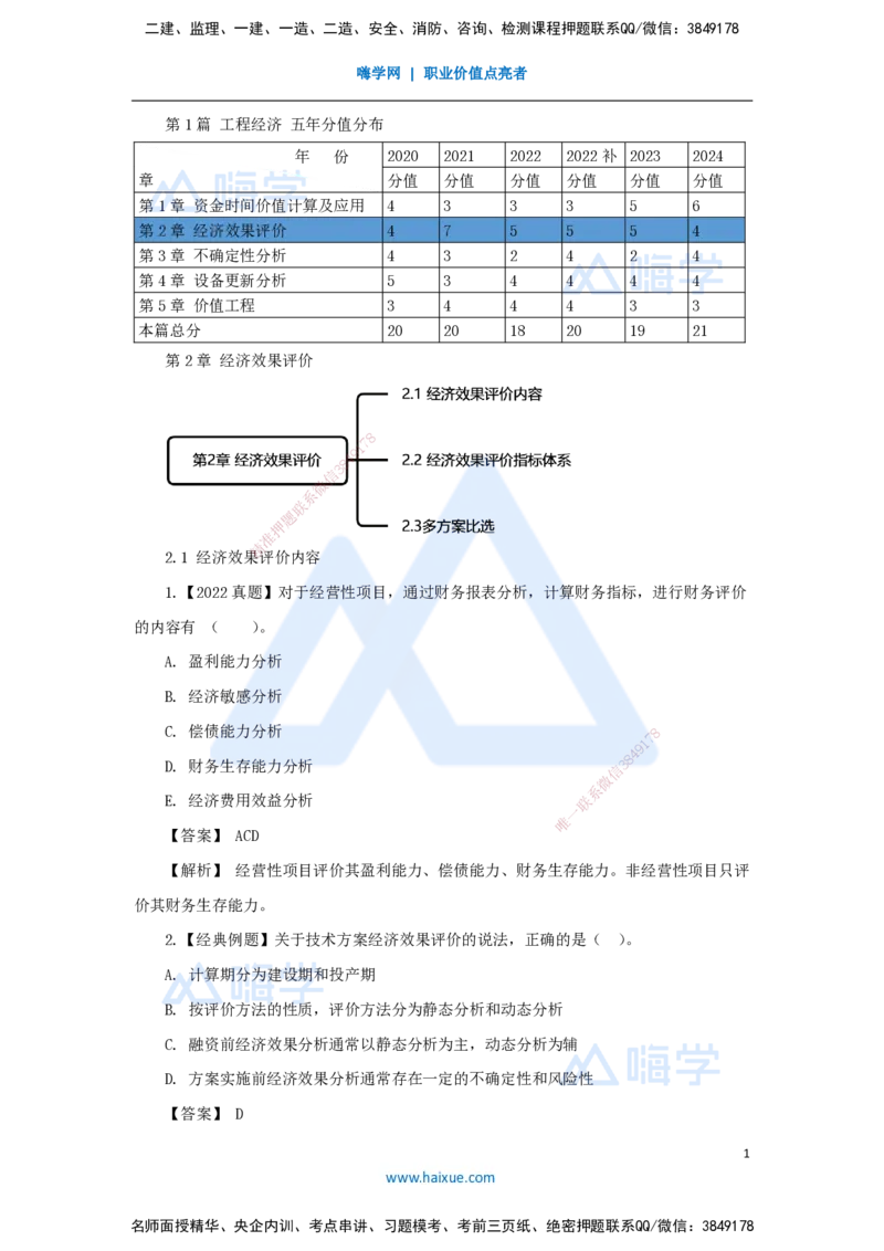 03.2025王晓波-万能母题特训-（2）第2章经济效果评价1_2026年一级建造师_2026年一建经济_2025年一建经济SVIP_03-习题精析✿实战特训✿模考通关_43-经济《万能母题特训》王晓波HX