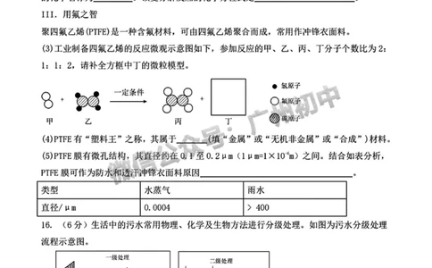 2025黄埔区部分学校联考中考二模化学试题_广州九上月考+期中+期末+一模二模+中考真题_2025中考二模