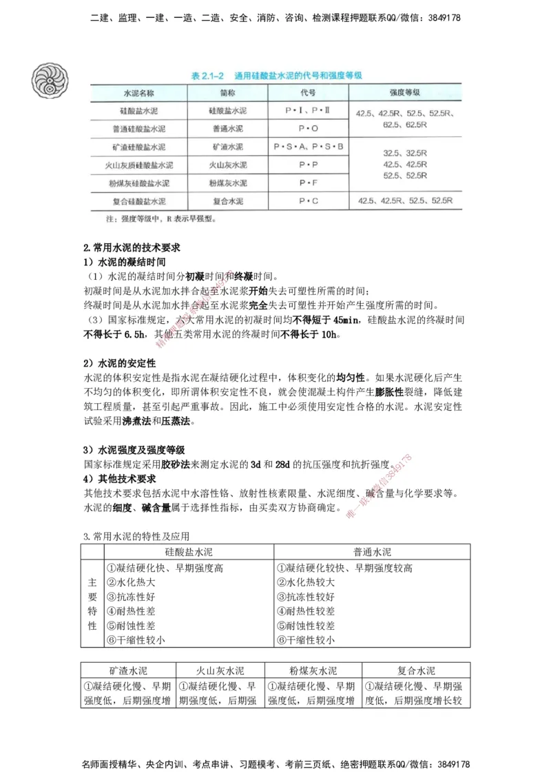 2025-4-龚孝炜-第二章-主要建筑工程材料的性能与应用（一）_2026年一级建造师_2026年一建建筑_2025年一建建筑SVIP_04-冲刺串讲✿考点强化✿小灶集训_讲义