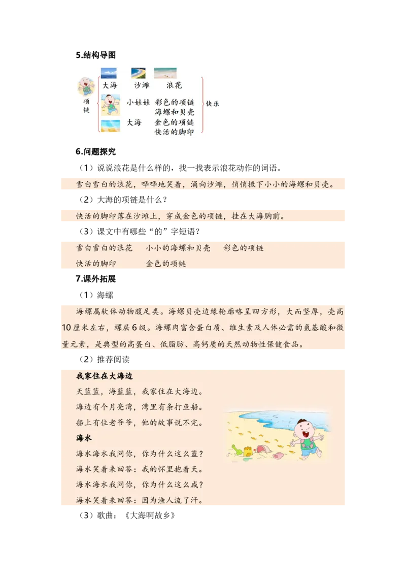 第七单元（知识清单）（统编版）_一年级语文上册（统编版）_单元知识复习专项_2024版