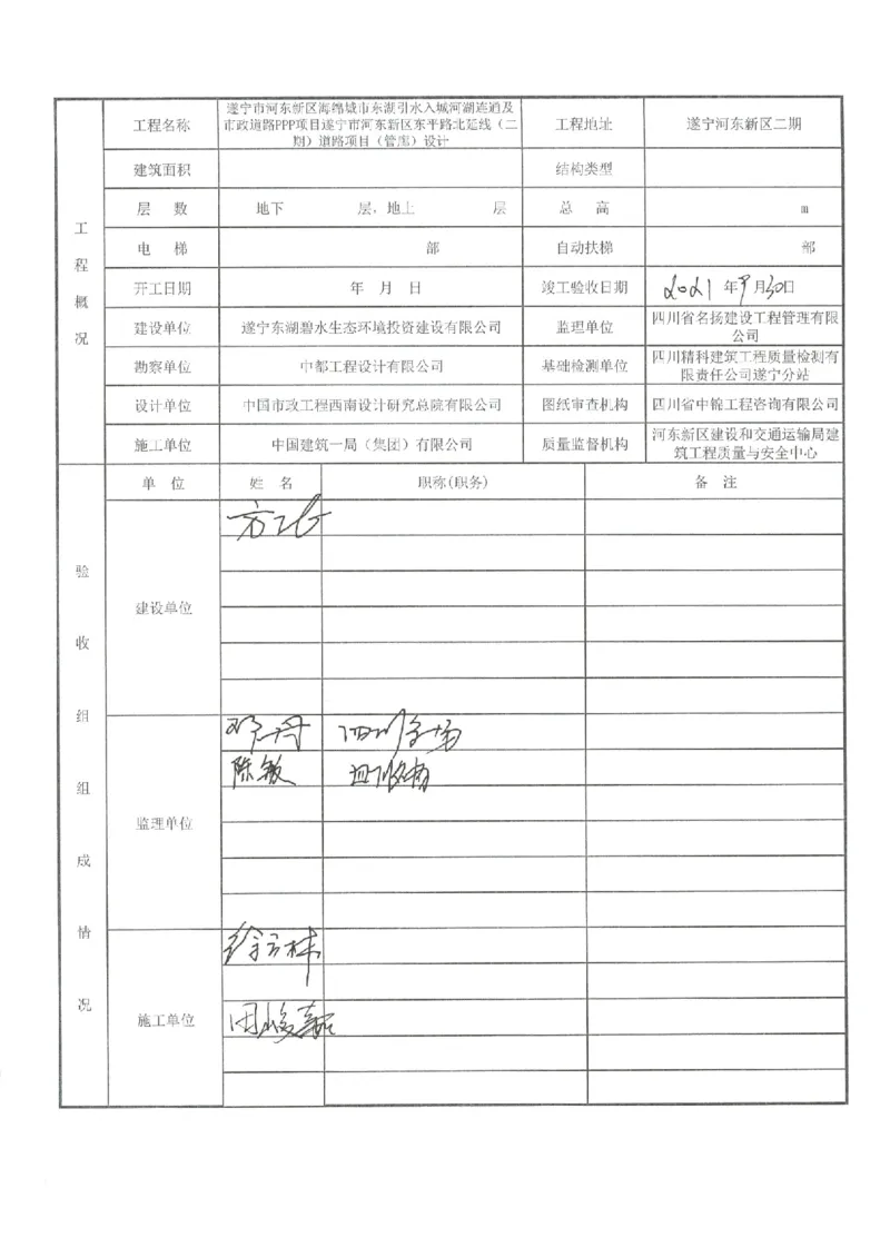 东平路综合管廊竣工验收报告_2021-2023年优秀施组方案_施工组织设计_施组23-遂宁海绵城市施工组织总设计_3、遂宁海绵城市竣工验收报告