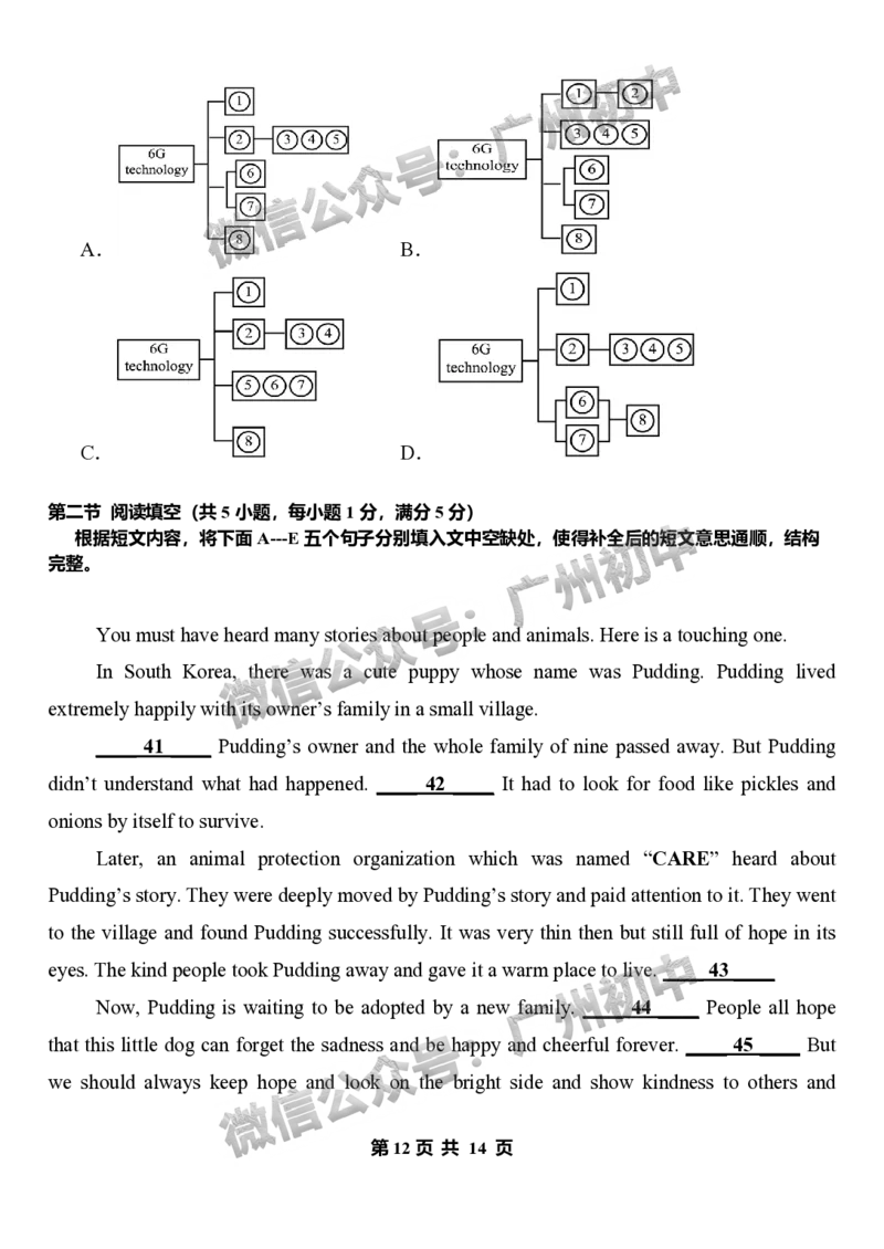 2025广州市第六中学中考二模英语试题_广州九上月考+期中+期末+一模二模+中考真题_2025中考二模