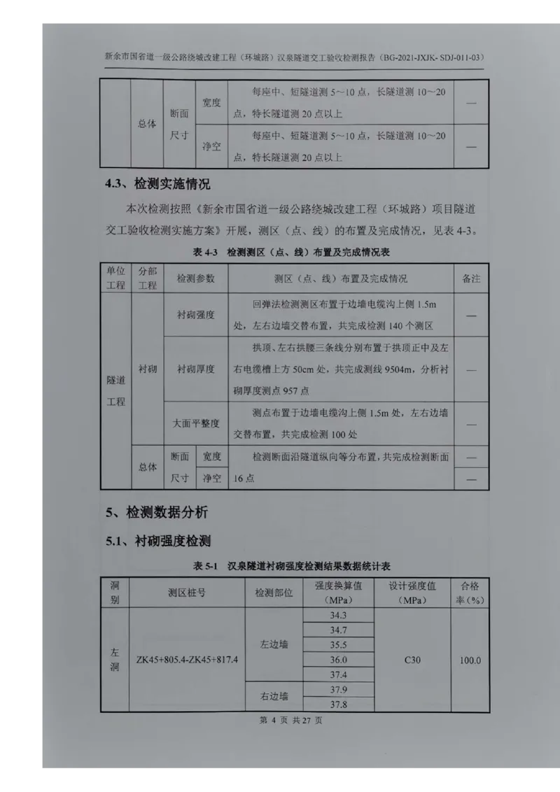 8、隧道检测报告_2021-2023年优秀施组方案_施工组织设计_施组11-新余环城路项目施工组织设计_交工验收记录_G533