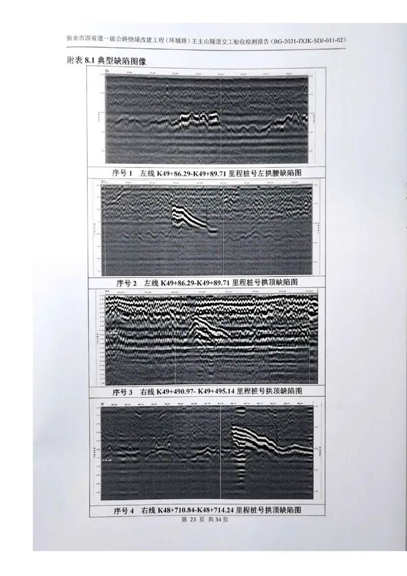 8、隧道检测报告_2021-2023年优秀施组方案_施工组织设计_施组11-新余环城路项目施工组织设计_交工验收记录_G533