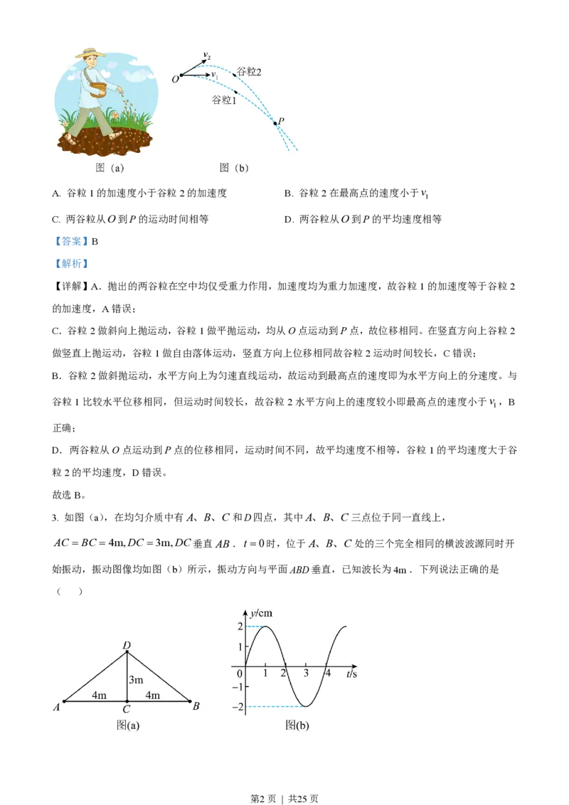 2023年高考物理试卷（湖南）（解析卷）_物理历年高考真题_新&middot;PDF版2008-2025&middot;高考物理真题_物理（按省份分类）2008-2025_2008-2025&middot;（湖南）物理高考真题