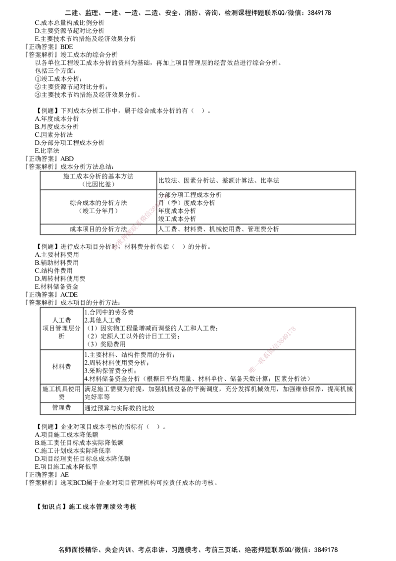 第02讲　建设工程成本管理（二）_2026年一级建造师_2026年一建管理_2025年一建管理SVIP_03-习题精析✿实战特训✿模考通关_17-管理《习题解析班》李娜JG推荐