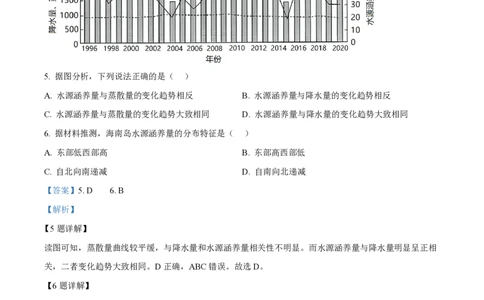 2023年高考地理试卷（海南）（解析卷）_地理历年高考真题_新&middot;PDF版2008-2025&middot;高考地理真题_地理（按省份分类）2008-2025_2008-2024&middot;（海南）地理高考真题