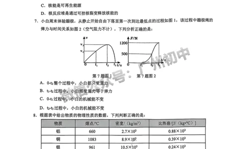 2025白云区中考一模物理试题_广州九上月考+期中+期末+一模二模+中考真题_广州2025年中考一模_2025年11区中考一模_白云区