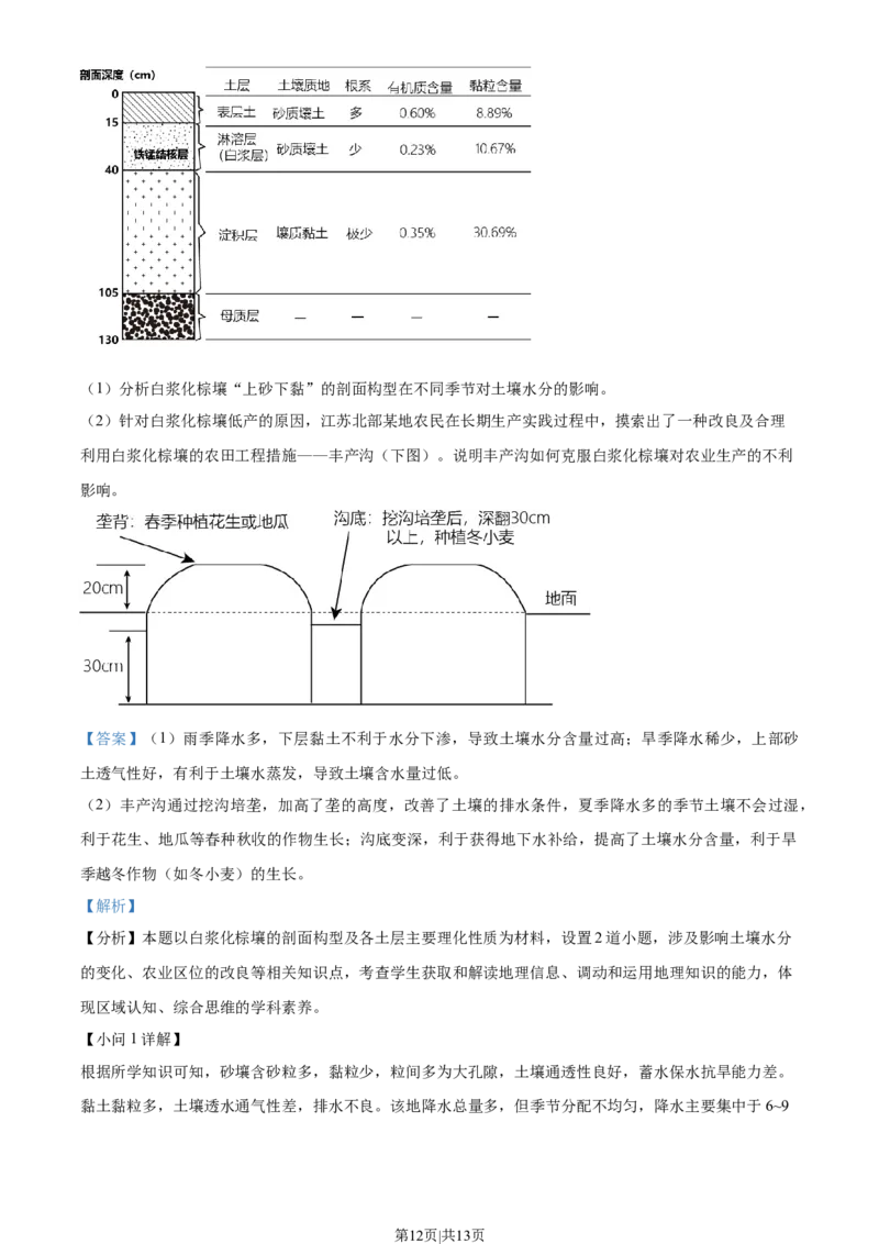 2023年高考地理试卷（山东）（解析卷）_地理历年高考真题_新&middot;Word版2008-2025&middot;高考地理真题_地理（按试卷类型分类）2008-2025_自主命题卷&middot;地理（2008-2025）