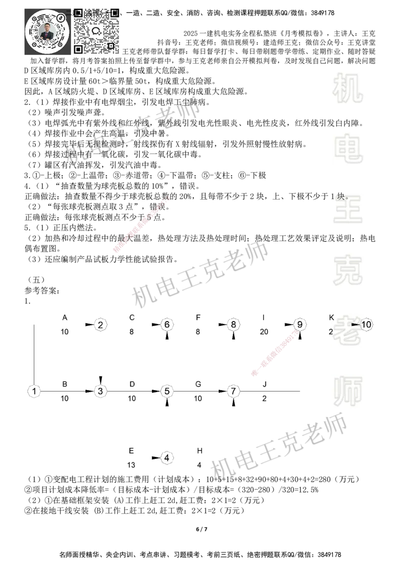 机电王克老师月考模拟卷3（7月份）-答案_2026年一级建造师_2026年一建机电_2025年一建机电SVIP_04-冲刺串讲✿考点强化✿小灶集训_96-机电《四套模拟卷》王克SMR_讲义