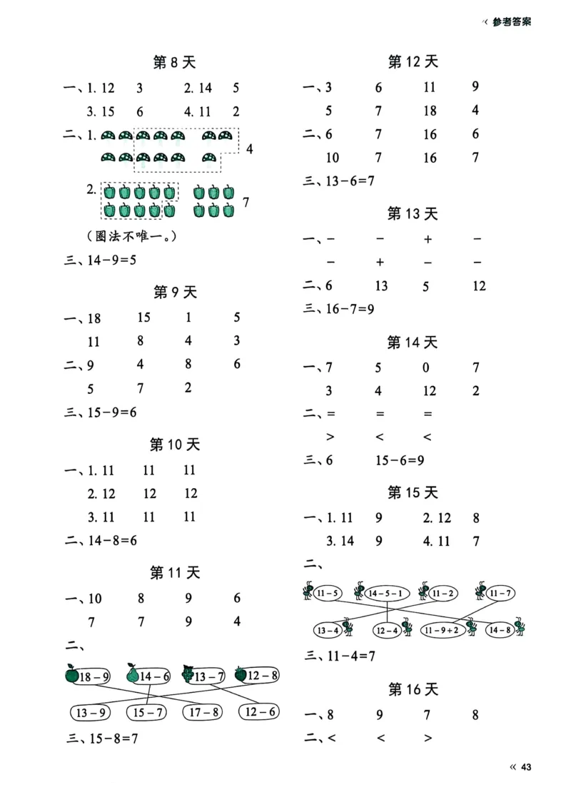 40425春人教一下数学《睡前计算72天》-有答案_一年级上下册资料_一年级下册小红书同款资料_一下语文_一年级下册免费资料库_一年级下册免费资料库