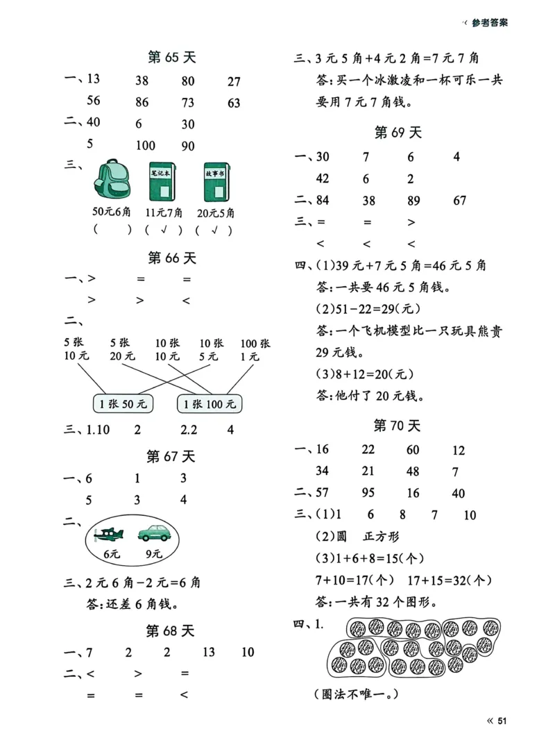 40425春人教一下数学《睡前计算72天》-有答案_一年级上下册资料_一年级下册小红书同款资料_一下语文_一年级下册免费资料库_一年级下册免费资料库