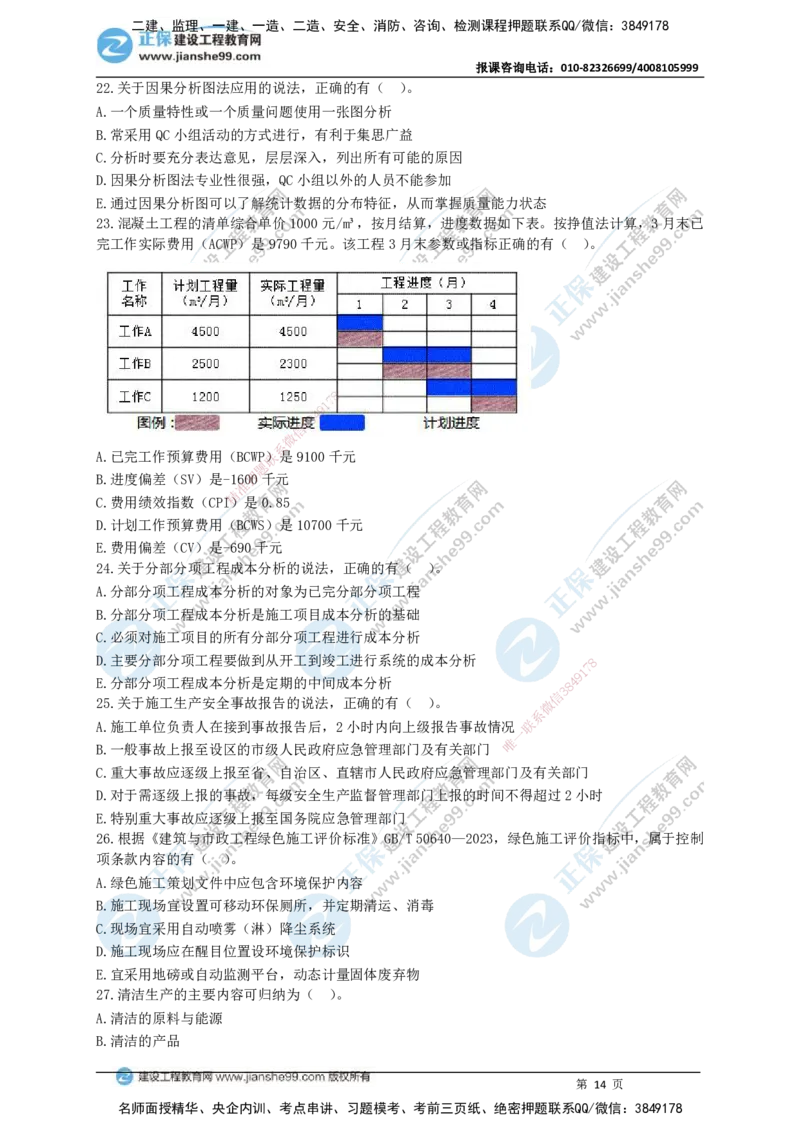 JG-管理-黄金100题_2026年一级建造师_2026年一建管理_2025年一建管理SVIP_01-精华文档✿电子教材✿历年真题_59-管理《黄金100题》JG