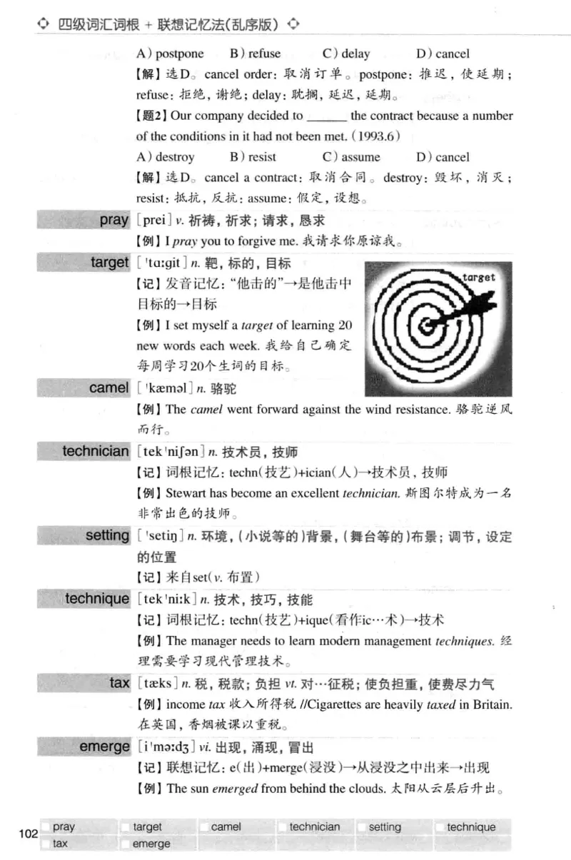 四级词汇词根+联想记忆法（乱序）_大学英语四级+六级_四级真题_四级词汇（乱序）