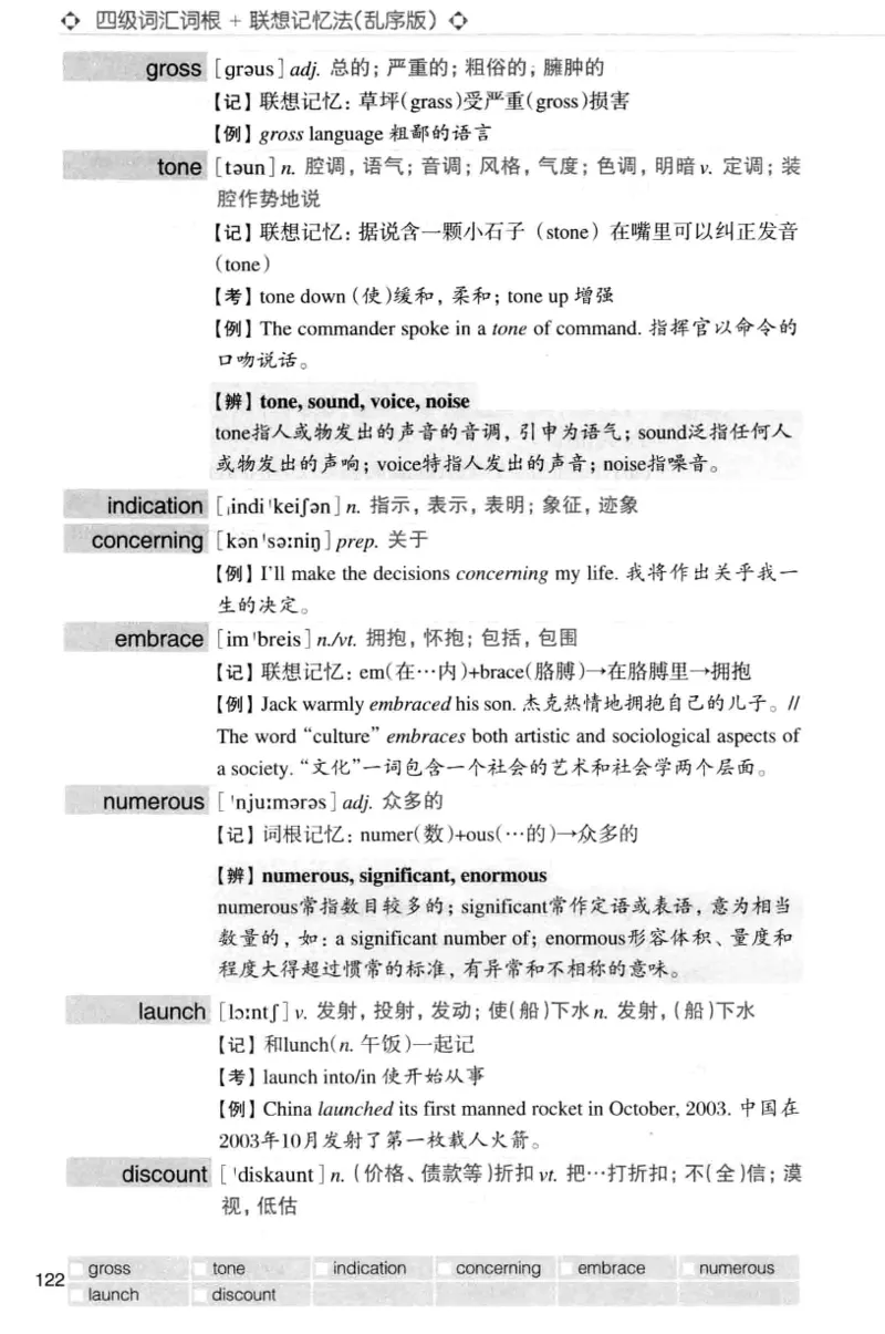 四级词汇词根+联想记忆法（乱序）_大学英语四级+六级_四级真题_四级词汇（乱序）