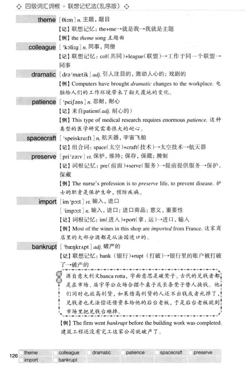 四级词汇词根+联想记忆法（乱序）_大学英语四级+六级_四级真题_四级词汇（乱序）