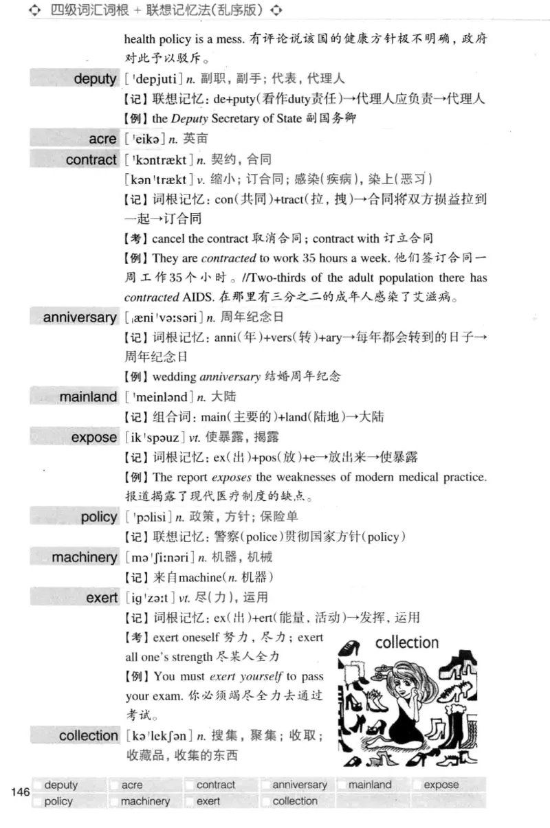 四级词汇词根+联想记忆法（乱序）_大学英语四级+六级_四级真题_四级词汇（乱序）