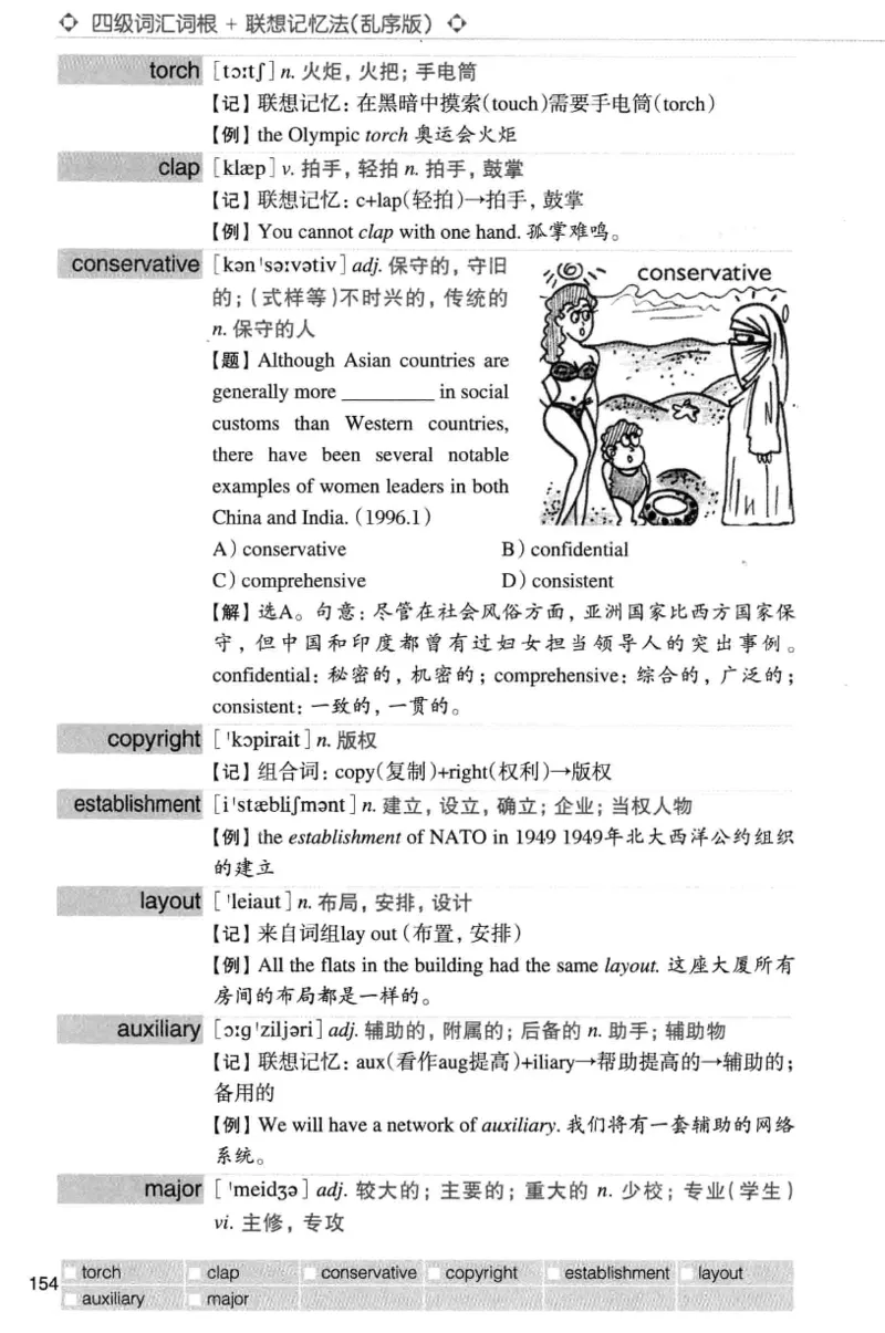 四级词汇词根+联想记忆法（乱序）_大学英语四级+六级_四级真题_四级词汇（乱序）