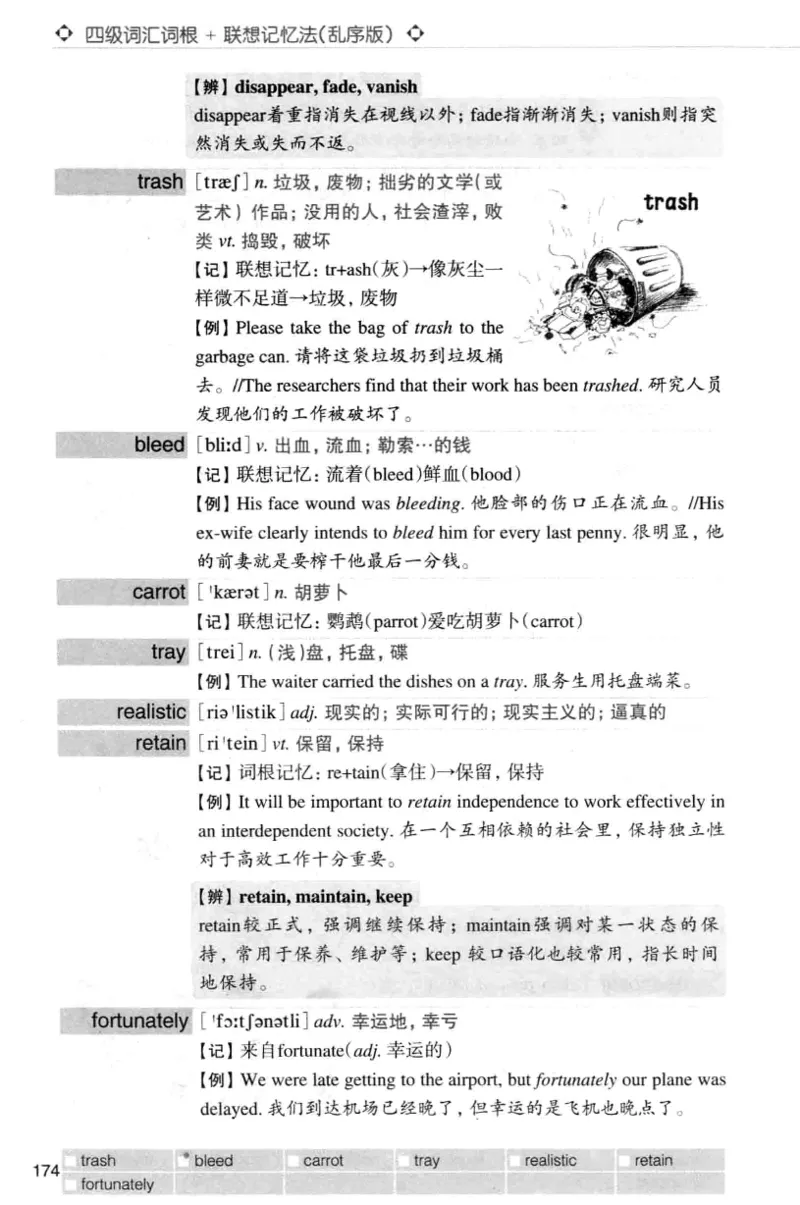 四级词汇词根+联想记忆法（乱序）_大学英语四级+六级_四级真题_四级词汇（乱序）
