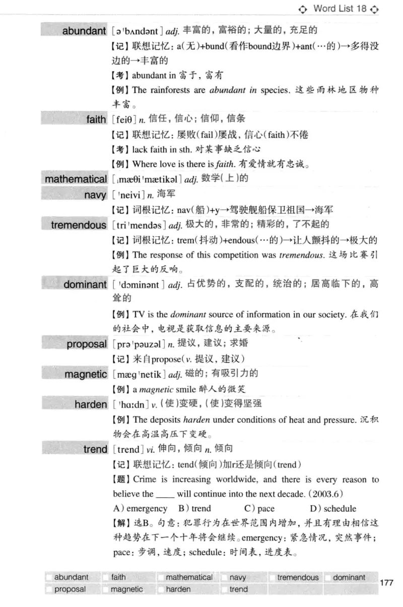 四级词汇词根+联想记忆法（乱序）_大学英语四级+六级_四级真题_四级词汇（乱序）