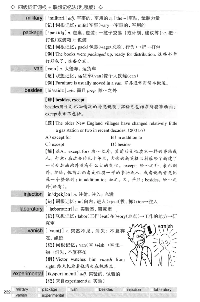 四级词汇词根+联想记忆法（乱序）_大学英语四级+六级_四级真题_四级词汇（乱序）