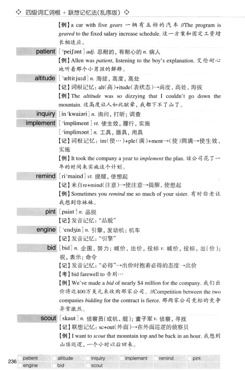 四级词汇词根+联想记忆法（乱序）_大学英语四级+六级_四级真题_四级词汇（乱序）